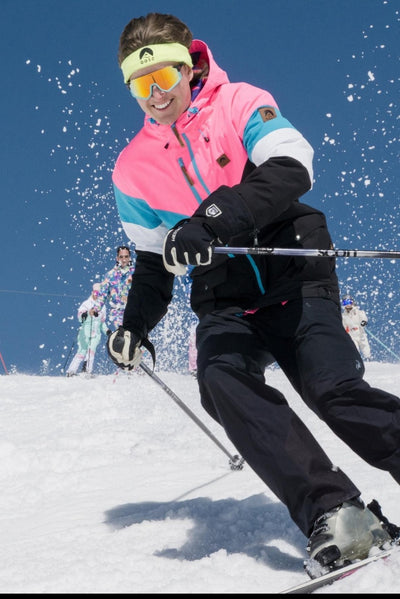 Fresh Pow Men's Ski & Snowboard Jacket - Neon Pink, Blue & Black